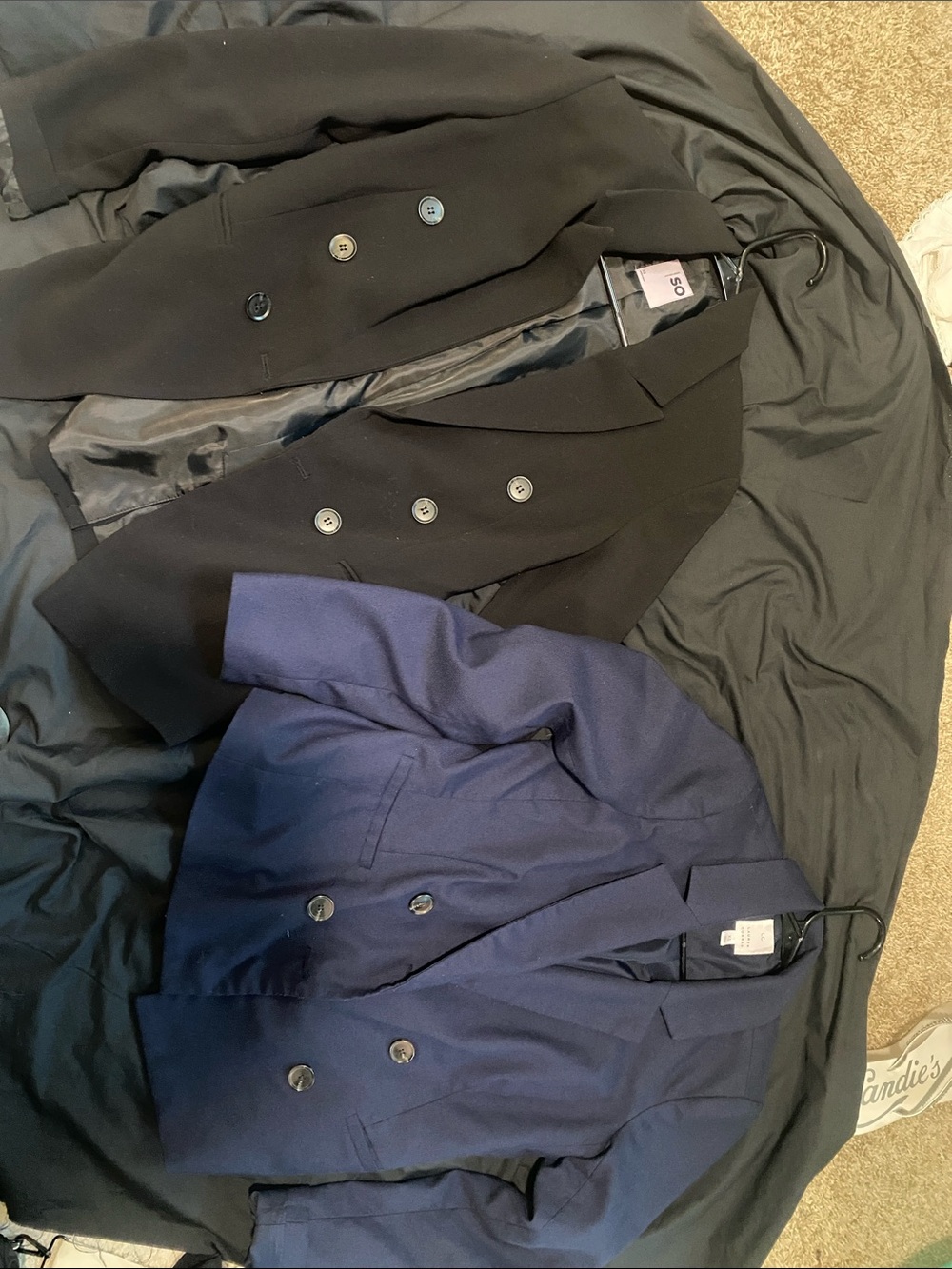 LC Lauren Conrad Navy and black SO Double-Breasted Blazers size xs